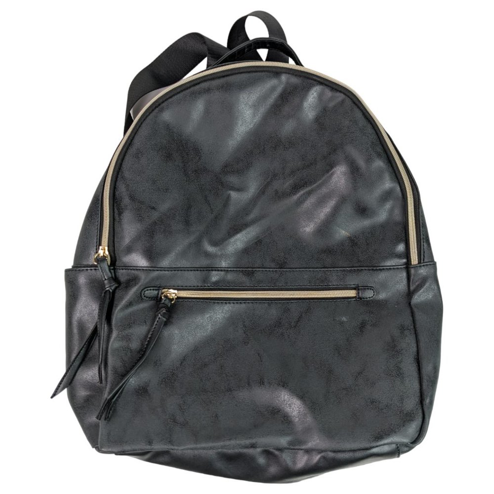 Faux Leather Backpack with Gold Hardware, Large